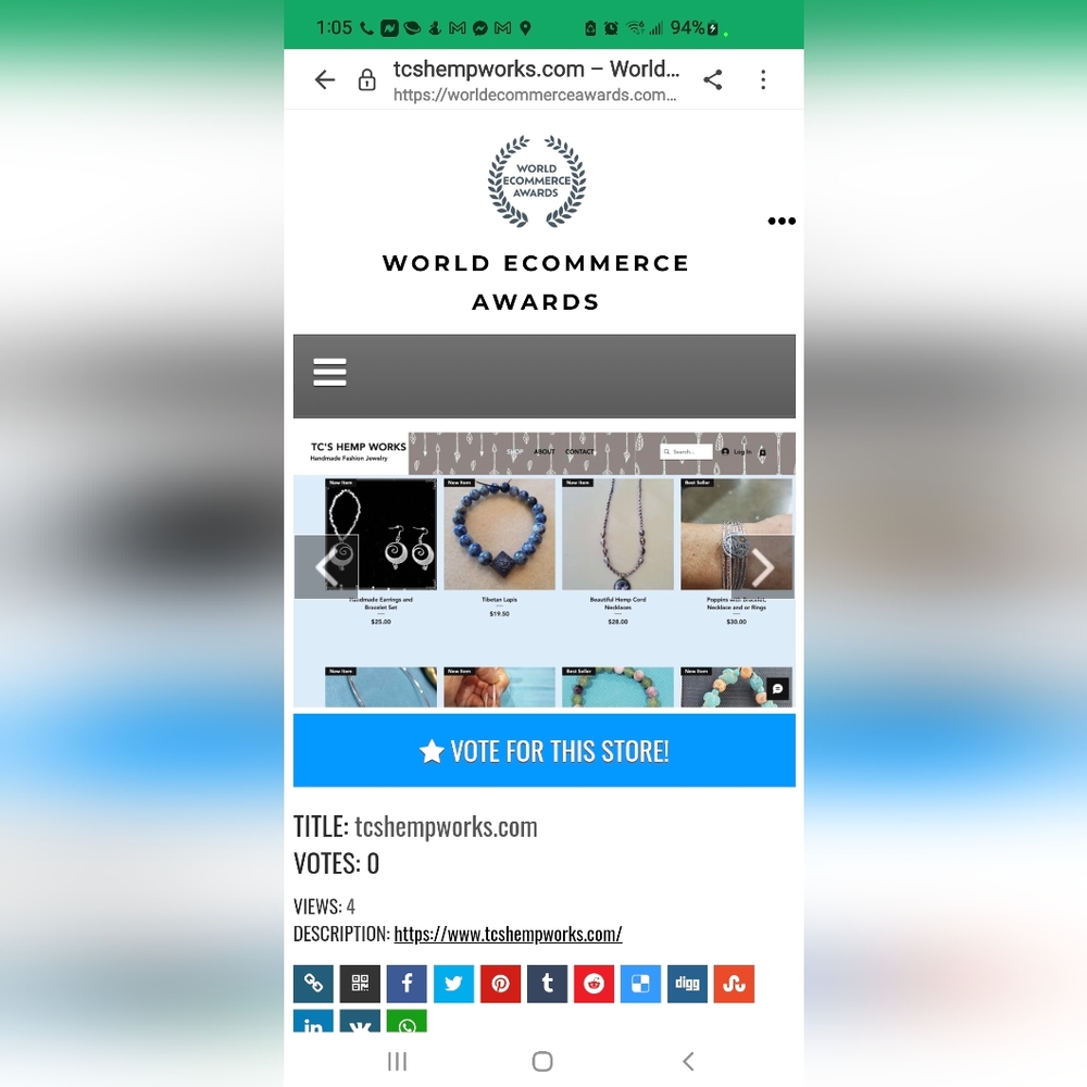 I was Nominated for Winter Edition by World E-commerce and would love the votes